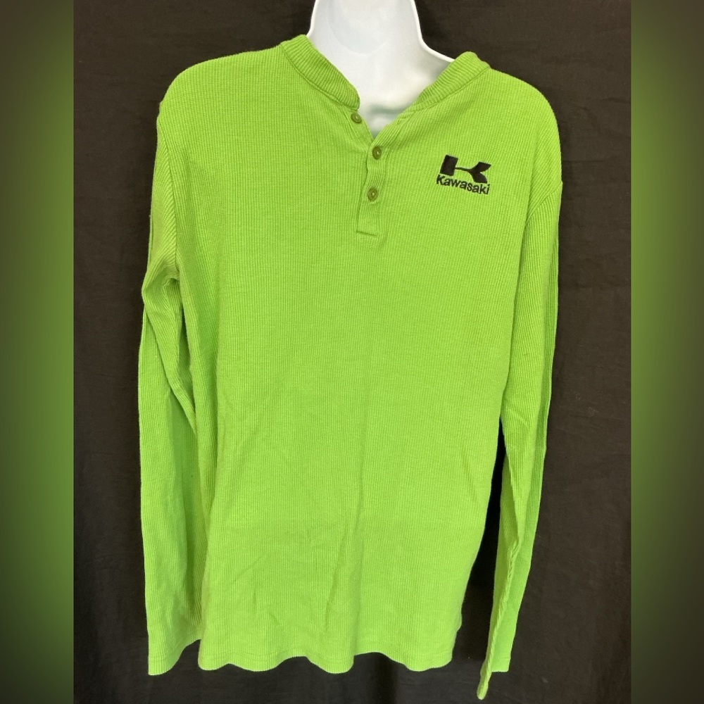 Kawasaki Men's Vibrant Green Long Sleeve Tee